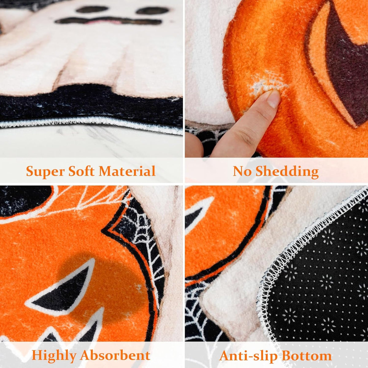 Halloween Ghost Bath Mat - Non-Slip Bathroom Rug for Festive Home Décor