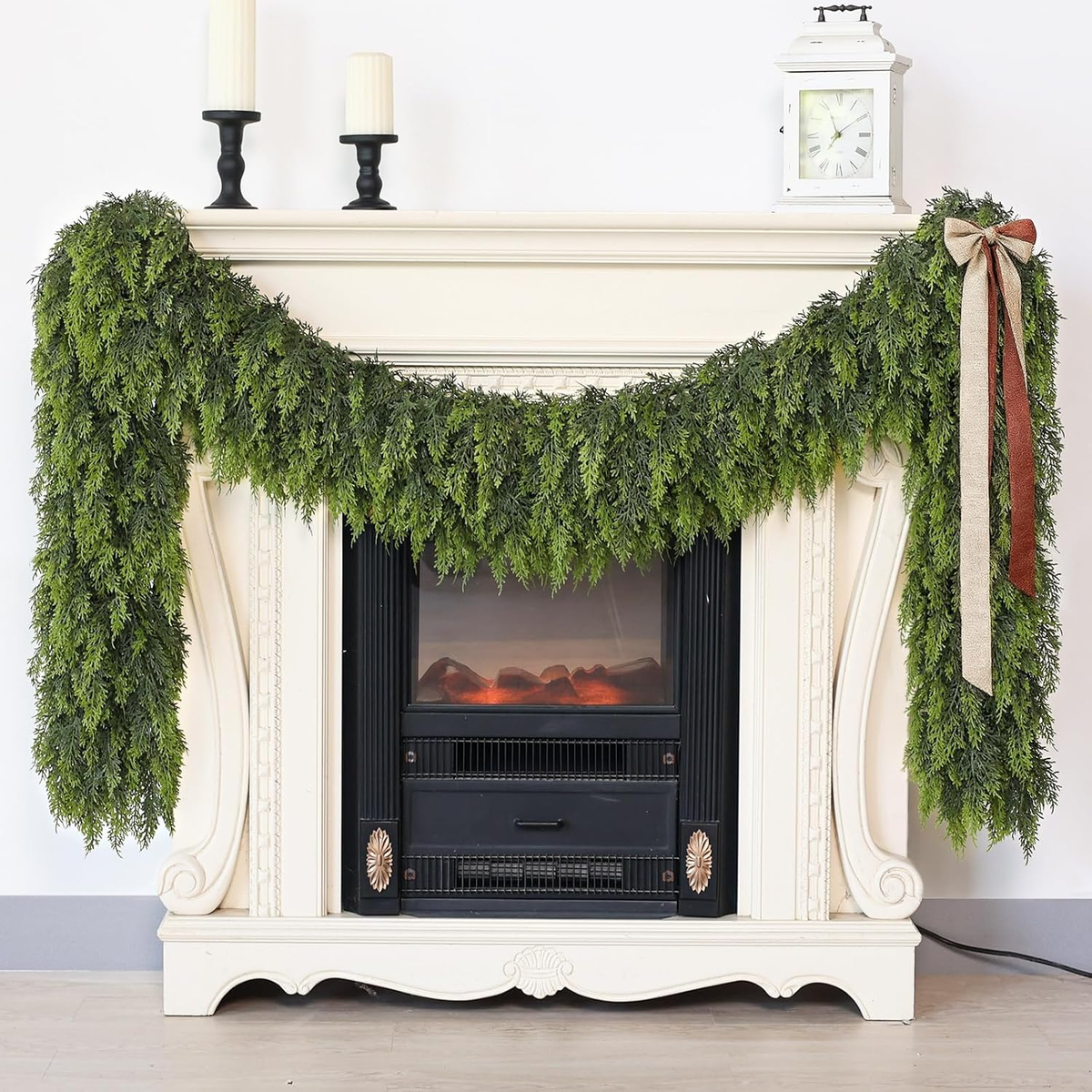 9FT Realistic Touch Artificial Cedar Garland for Christmas Home Decoration