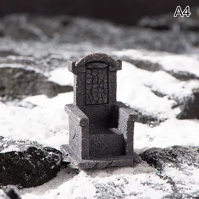 Halloween-Themed Resin Ghost Skull Tombstone Miniature Figurines for Dollhouse and Home Decor