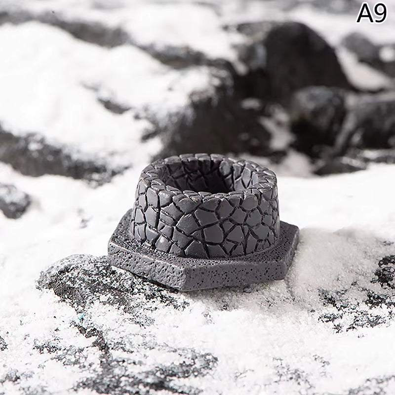 Halloween-Themed Resin Ghost Skull Tombstone Miniature Figurines for Dollhouse and Home Decor