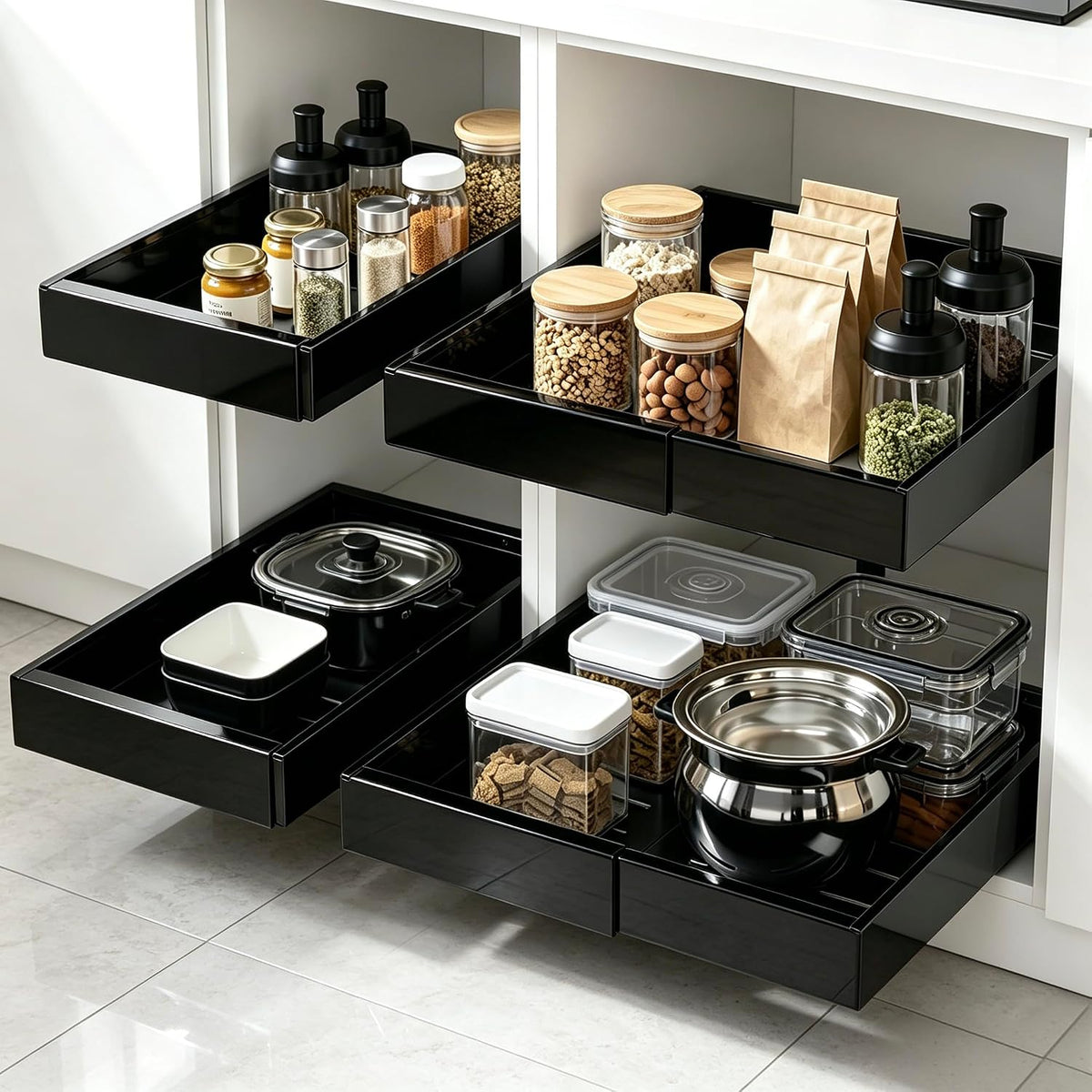 4 Pack Expandable Pull Out Cabinet Organizer