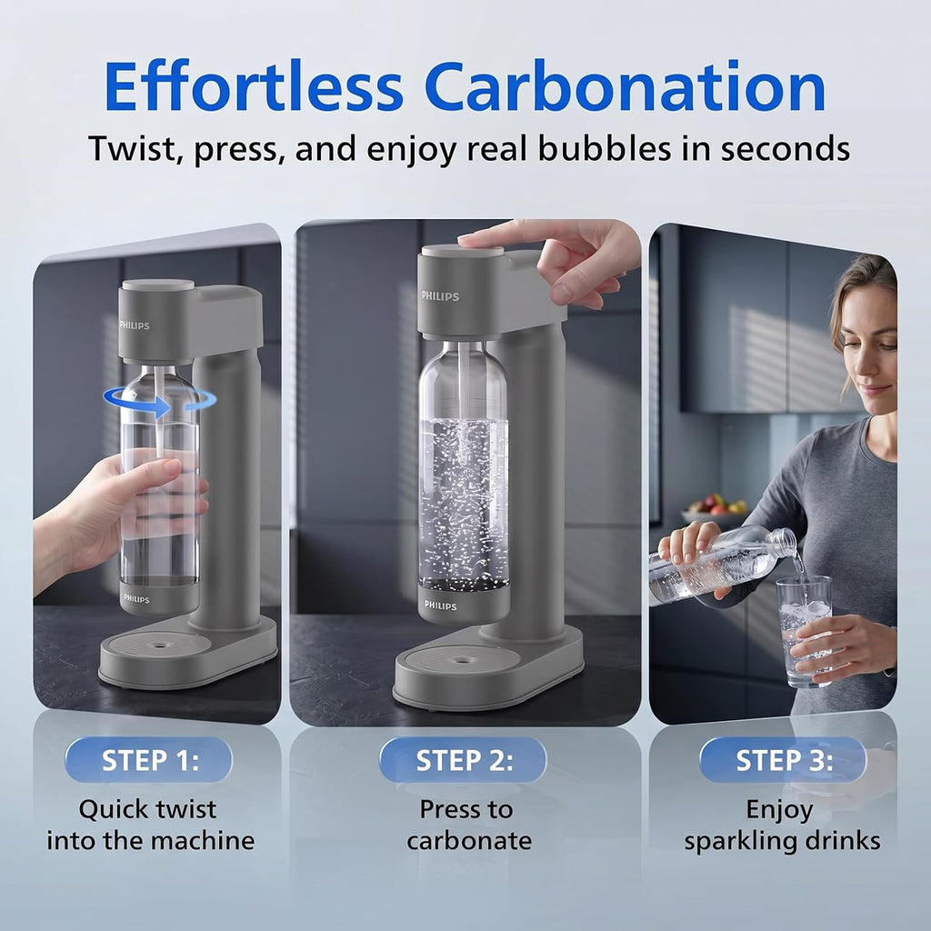 Philips Sparkling Water Maker & Soda Streaming Machine, ADD4901GROQ/37
