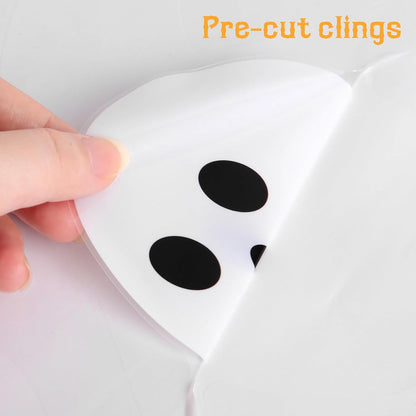 Halloween Window Clings - Cute White Ghost Silhouette Decals for Indoor Decor, Perfect for Home, School, and Office Parties, Set of 3 Sheets