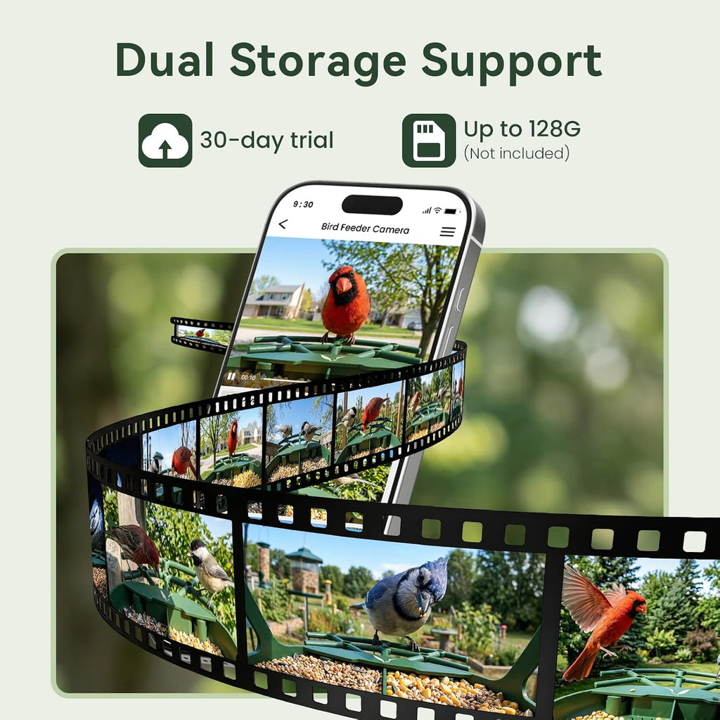 Smart Bird Feeder with Camera, 3MP UHD Bird Feeder Camera