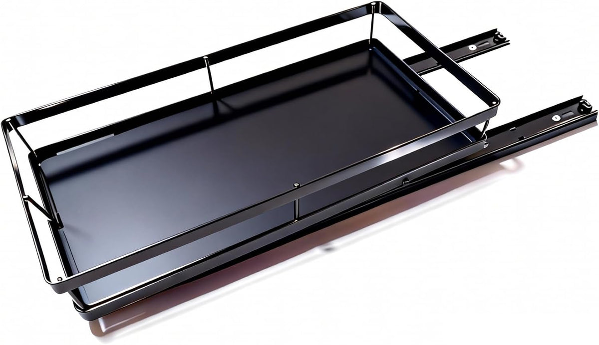 Pull Out Cabinet Organizer, 1-Tier Metal Slide Out Basket