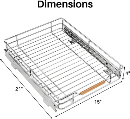 1PC Pull Out Cabinet Organizer Fixed with Adhesive Nano Film+1Pc Pull Out Cabinet Organizer Bundle