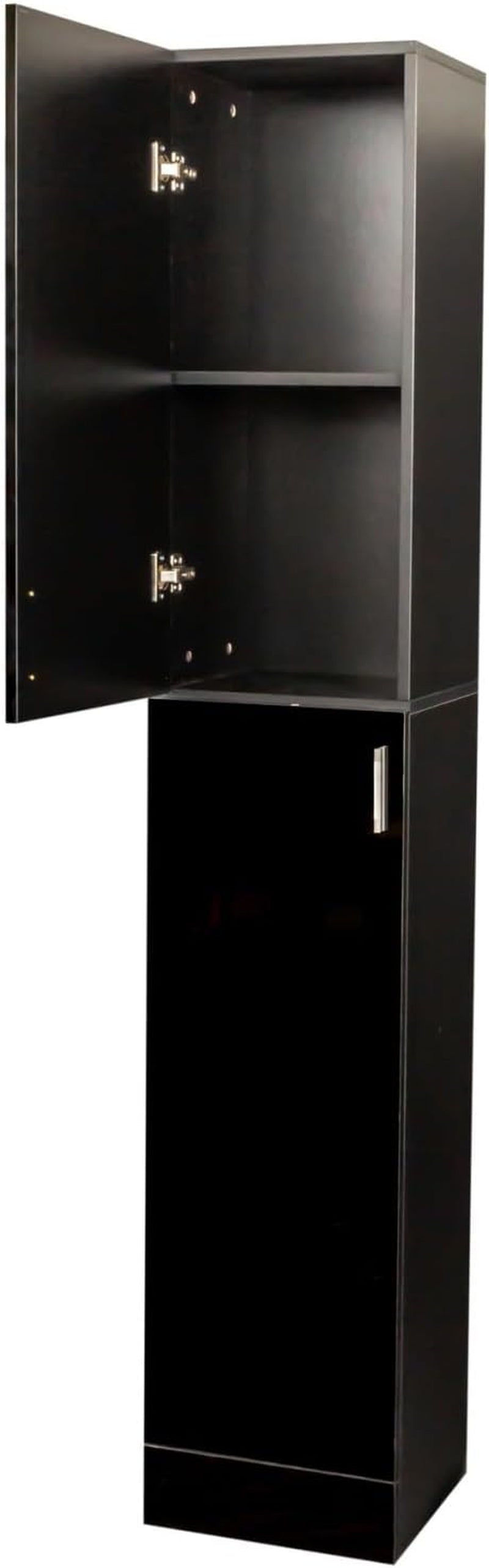Freestanding Slim Tall Storage Cabinet with Shelves, 2 Door, Wooden Narrow Organizer for Kitchen, Dining, Laundry, Living Room, Bathroom, Garage Pantry, Basement and Mudroom Organizing