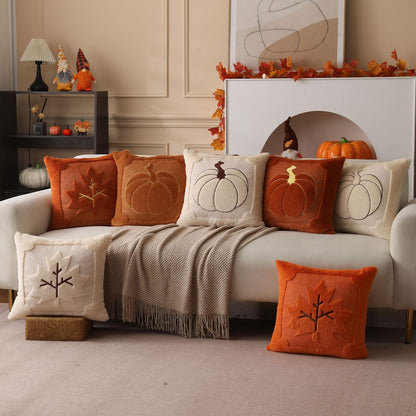 Rust Pumpkin Fall Pillow Covers 18x18 - Autumn Home Decor PT009C18