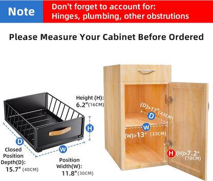 1PC Pull Out Cabinet Organizer Fixed with Adhesive Nano Film+1Pc Pull Out Cabinet Organizer Bundle