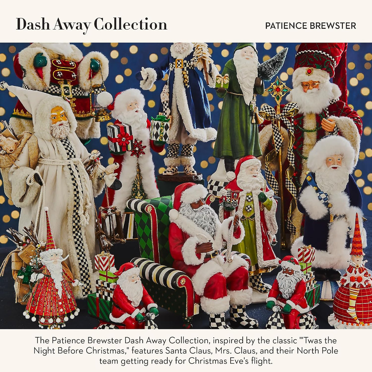 MACKENZIE-CHILDS Patience Brewster Dash Away Figurine - Mrs. Santa Claus