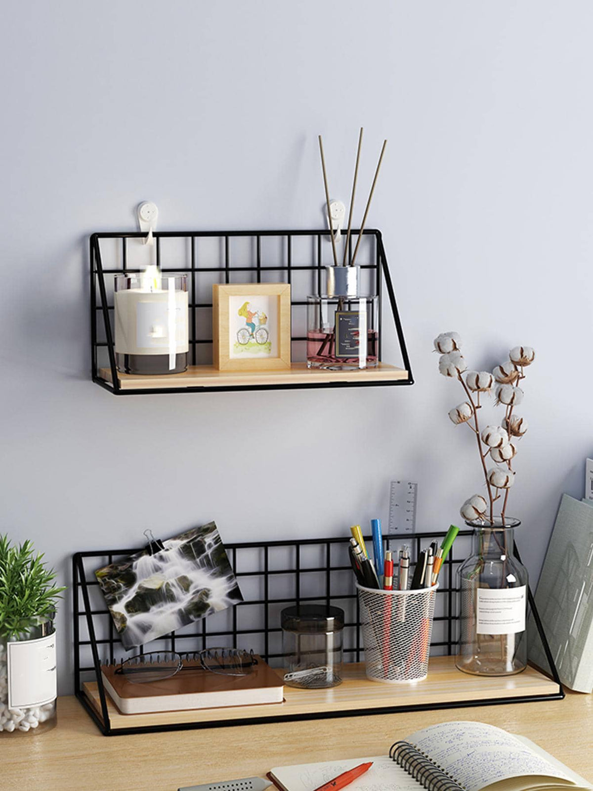 Wall-Mounted Storage Rack for Home Decor - Punch-Free Design