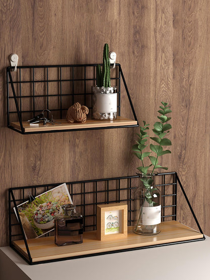 Wall-Mounted Storage Rack for Home Decor - Punch-Free Design