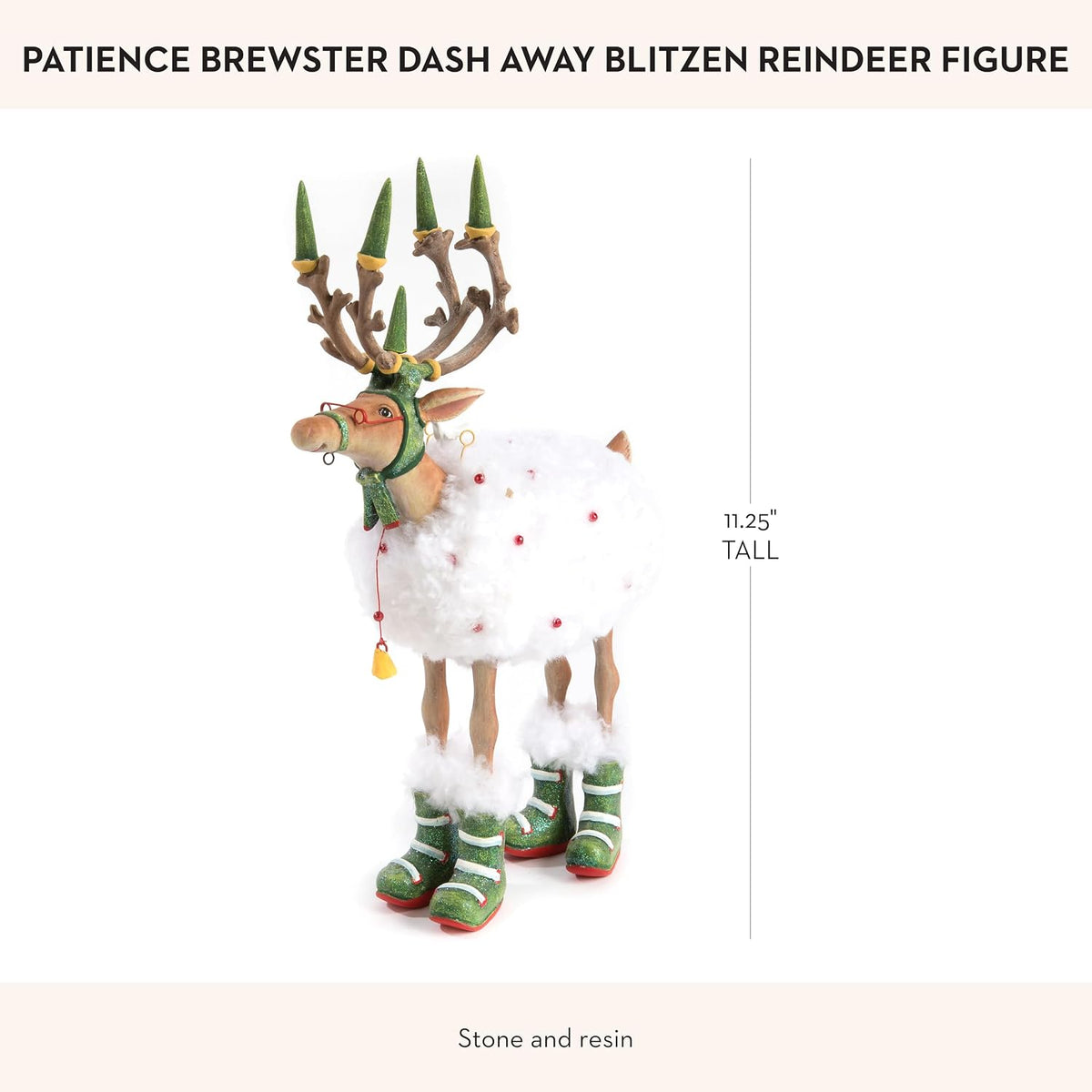 MACKENZIE-CHILDS Patience Brewster Dash Away Blitzen Reindeer Figurine for Christmas Home Decor