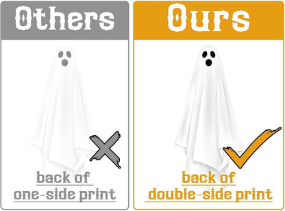 Halloween Decorations Window Clings Decor, 3 Pcs Large White Ghost Decal for Mirror Silhouette Halloween Window Decals Indoor, School Home Office Party Supplies for Glass Windows, 3 Sheets