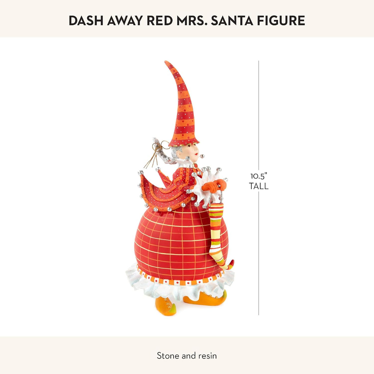 MACKENZIE-CHILDS Patience Brewster Dash Away Figurine - Mrs. Santa Claus