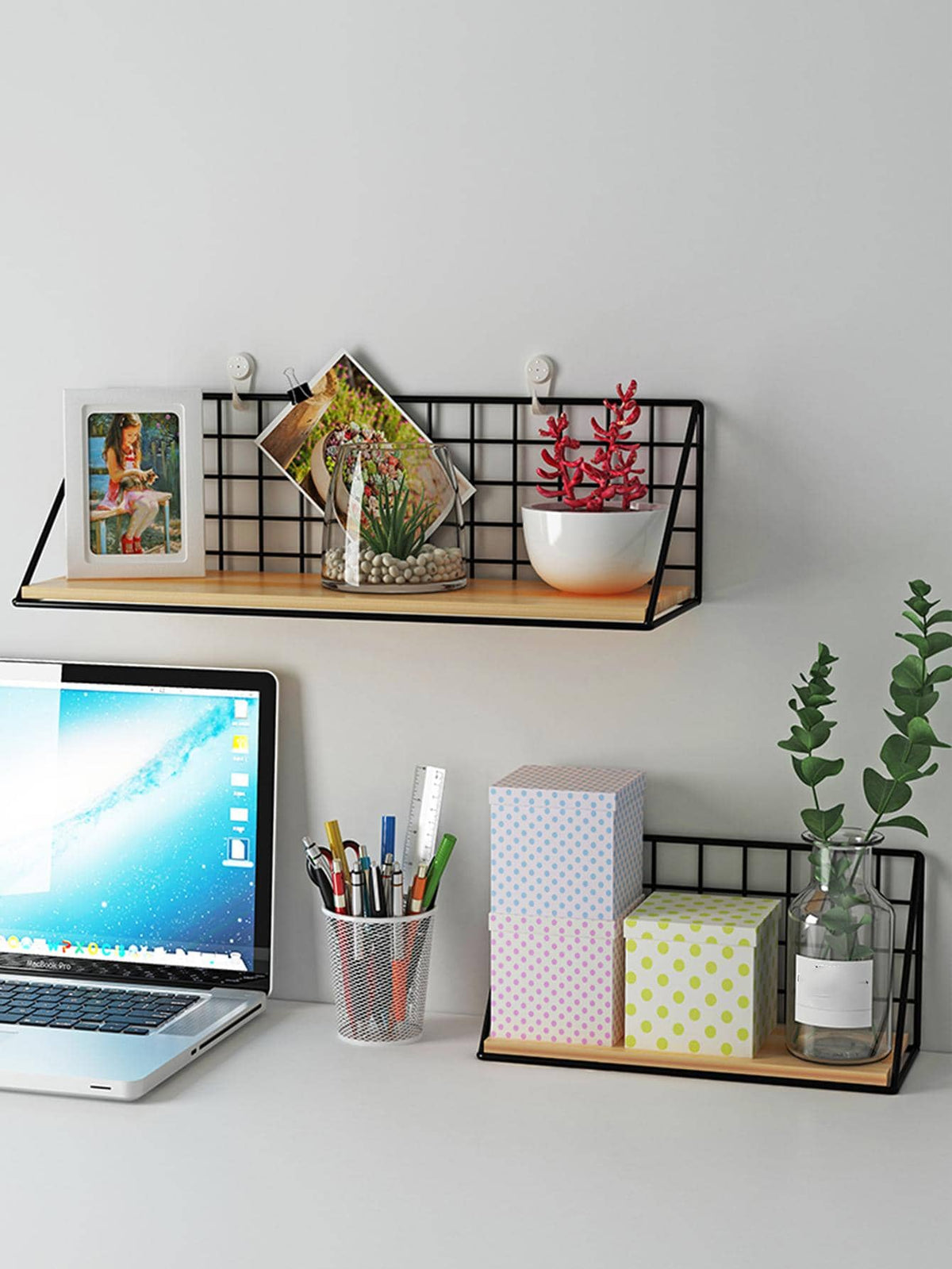 Wall-Mounted Storage Rack for Home Decor - Punch-Free Design