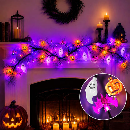 Indoor Halloween Garland with Timed Lighting and 8 Modes