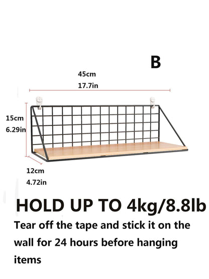 Wall-Mounted Storage Rack for Home Decor - Punch-Free Design