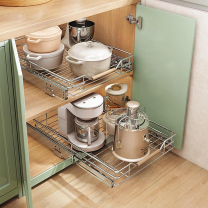 1PC Pull Out Cabinet Organizer Fixed with Adhesive Nano Film+1Pc Pull Out Cabinet Organizer Bundle