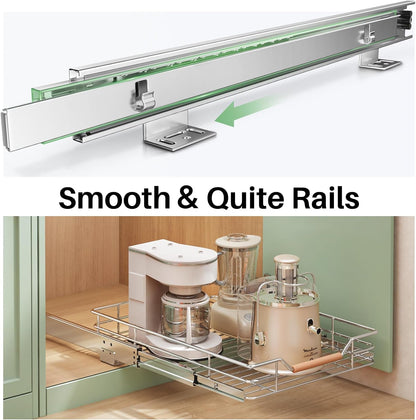 1PC Pull Out Cabinet Organizer Fixed with Adhesive Nano Film+1Pc Pull Out Cabinet Organizer Bundle