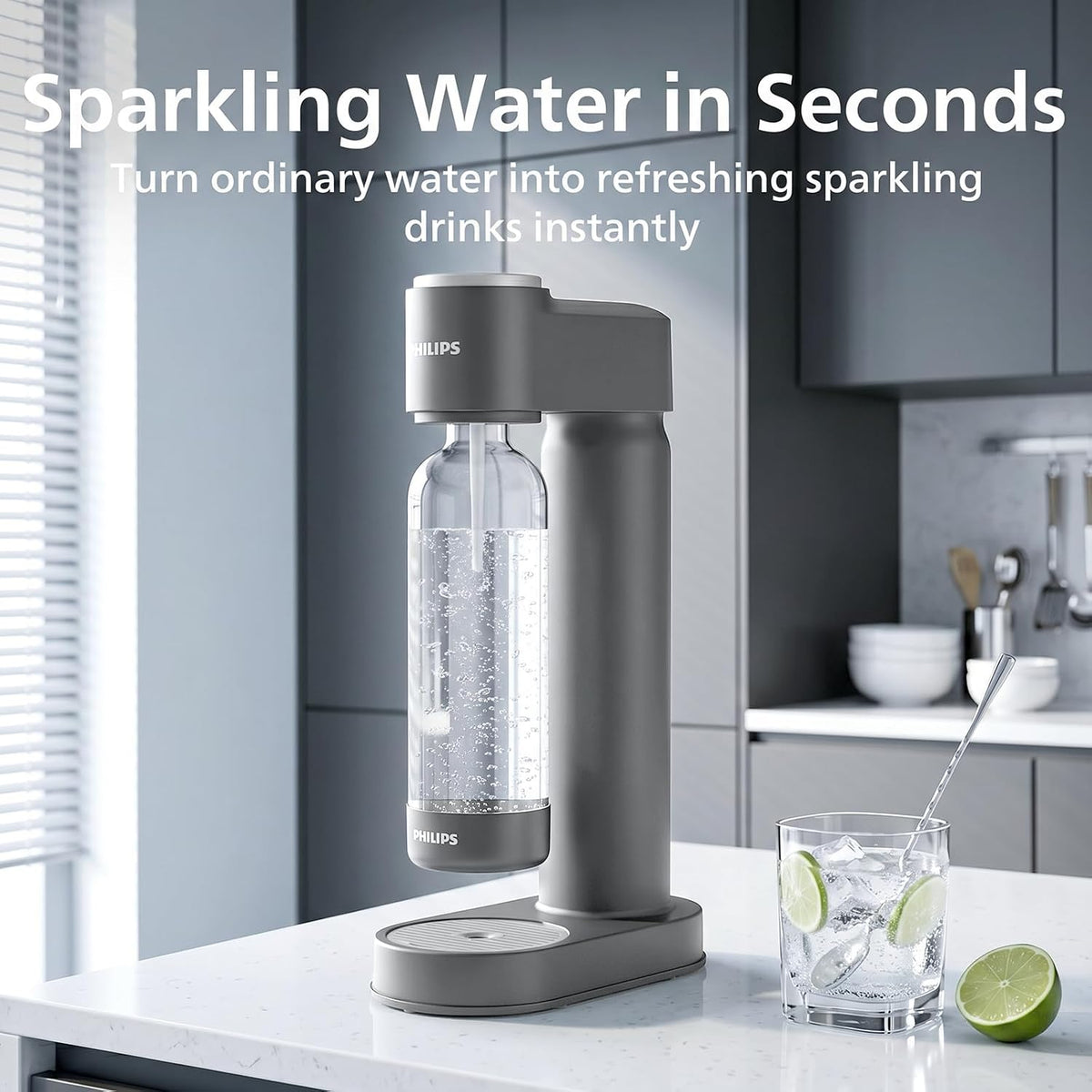 Philips Sparkling Water Maker & Soda Streaming Machine, ADD4901GROQ/37