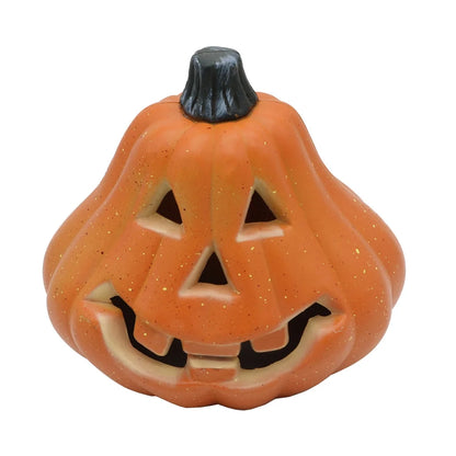 Halloween Decor LED Pumpkin Lantern Scene Layout Home Decoration Halloween Decorations Light up Pumpkin 3D Fall Resin Pumpkin Battery Operated Orange