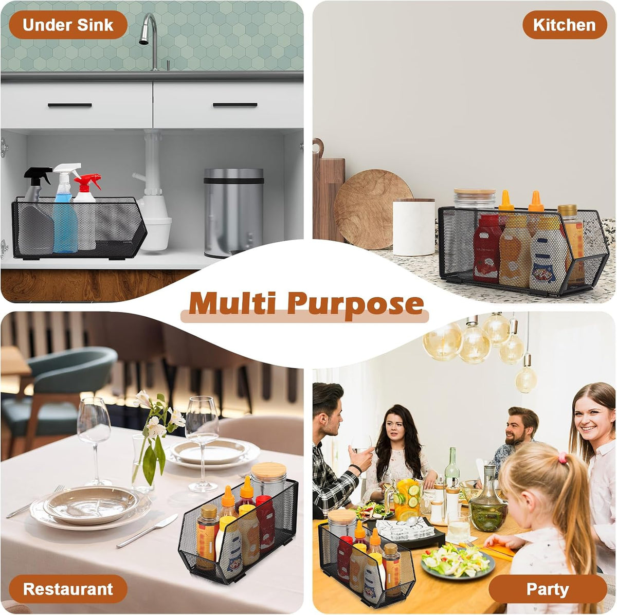 2 Pack Tall Narrow Pantry Storage Bin Metal Narrow Organizer Bins Black Pantry Organizers and Storage Bins Fold Tall Narrow Kitchen Storage Bins 13.4X4.3X6 Tall Narrow Kitchen Organizer for Cabinet